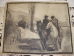 drawing - horses