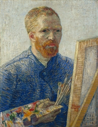 Vincent Van Gogh. Self Portrait as a Painter. 1887 - 1888. Oil on canvas. 65.2 x 50.2 cm. Van Gogh Museum, Amsterdam (Vincent van Gogh Foundation)